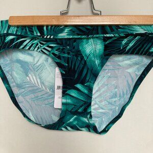 NWT Thyme Maternity Green Palm Print Swim Bikini Bottom Size S